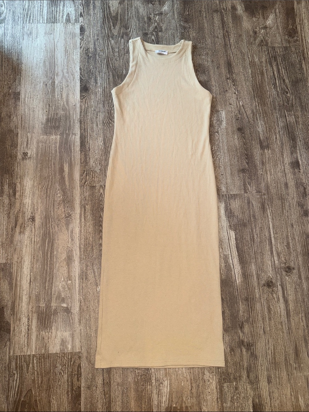 Workshop  Clothing Cream Ribbed Tank Maxi Dress